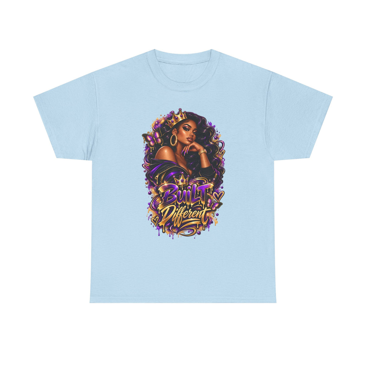 Built Different Tee — Empowering Black Queen Graphic T-Shirt