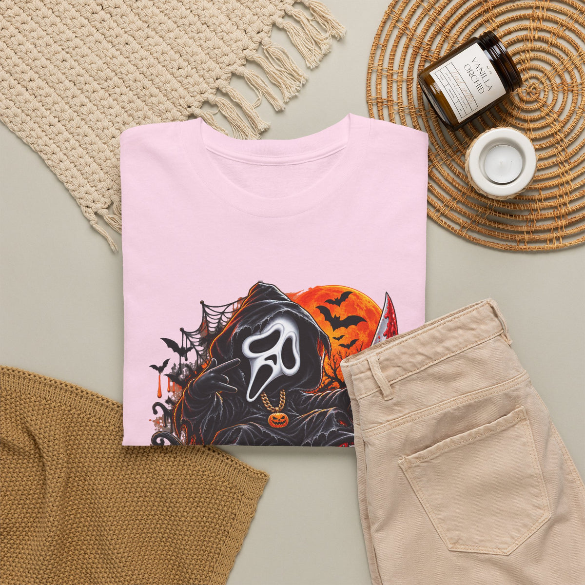 Halloween Ghostface Pumpkin Horror T-Shirt
