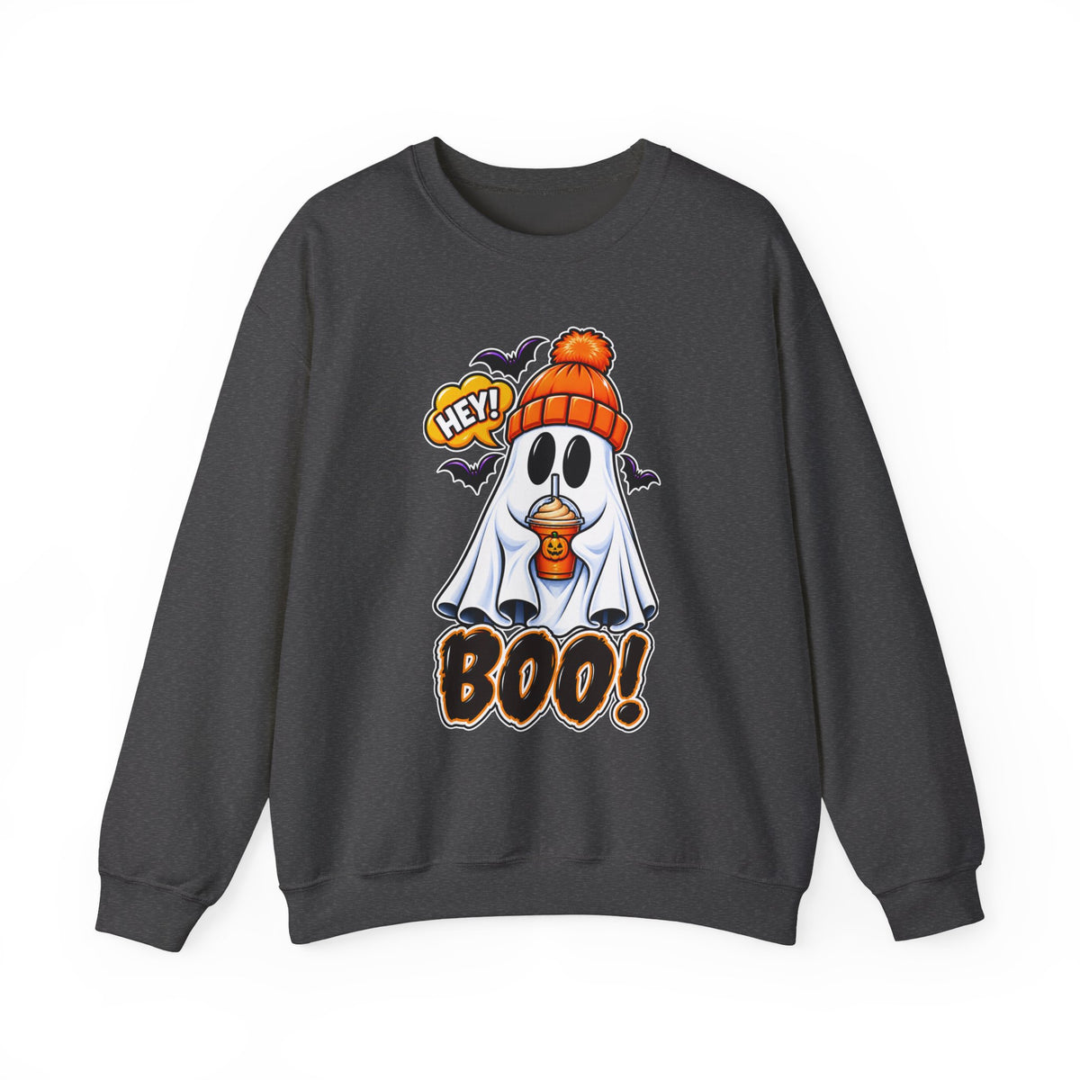 Hey Boo Ghost Halloween Crewneck Sweatshirt