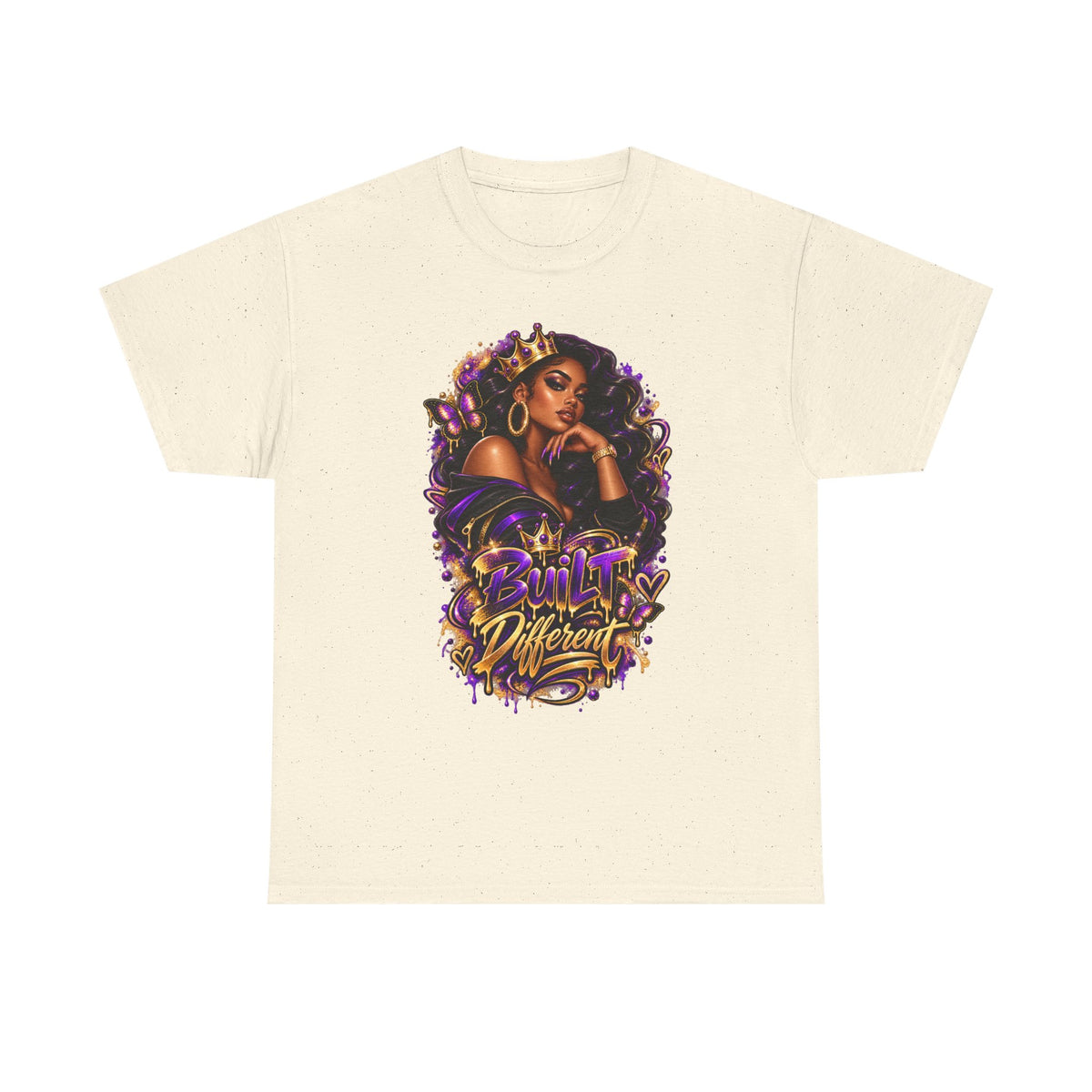 Built Different Tee — Empowering Black Queen Graphic T-Shirt