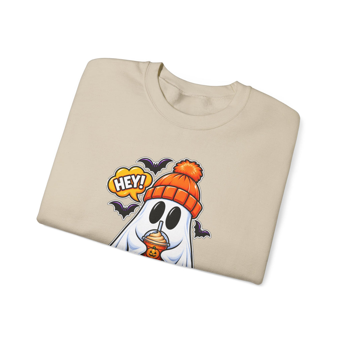 Hey Boo Ghost Halloween Crewneck Sweatshirt