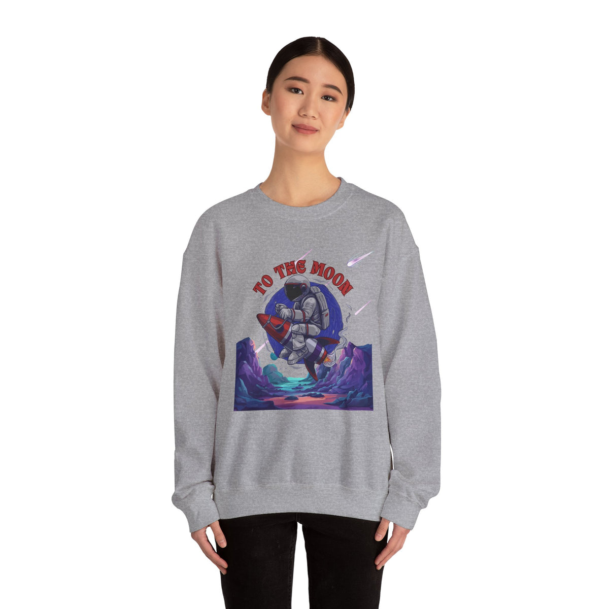To The Moon Unisex Crewneck Sweatshirt - Space Adventure Design