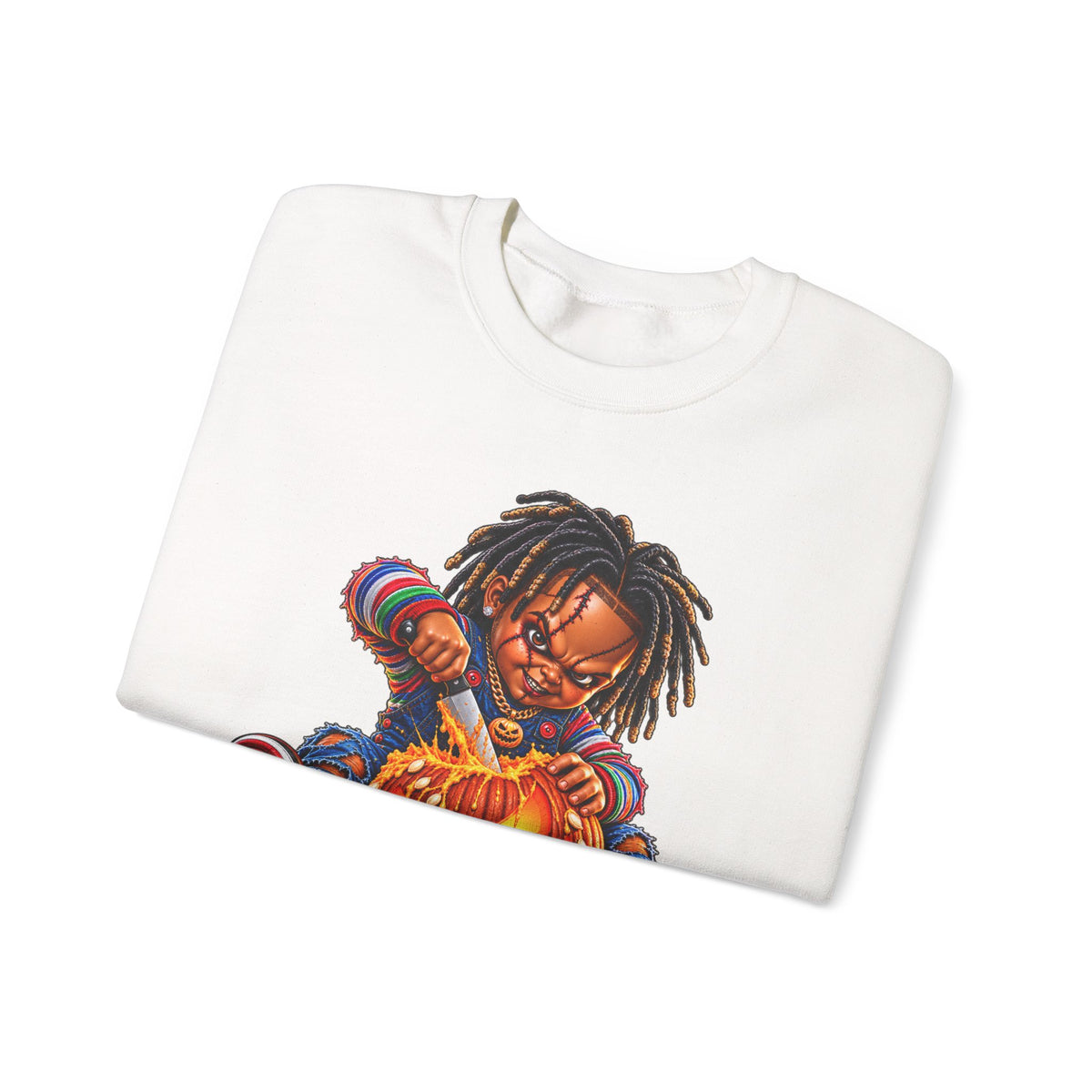 Halloween Dreadlocks Pumpkin Crewneck Sweatshirt