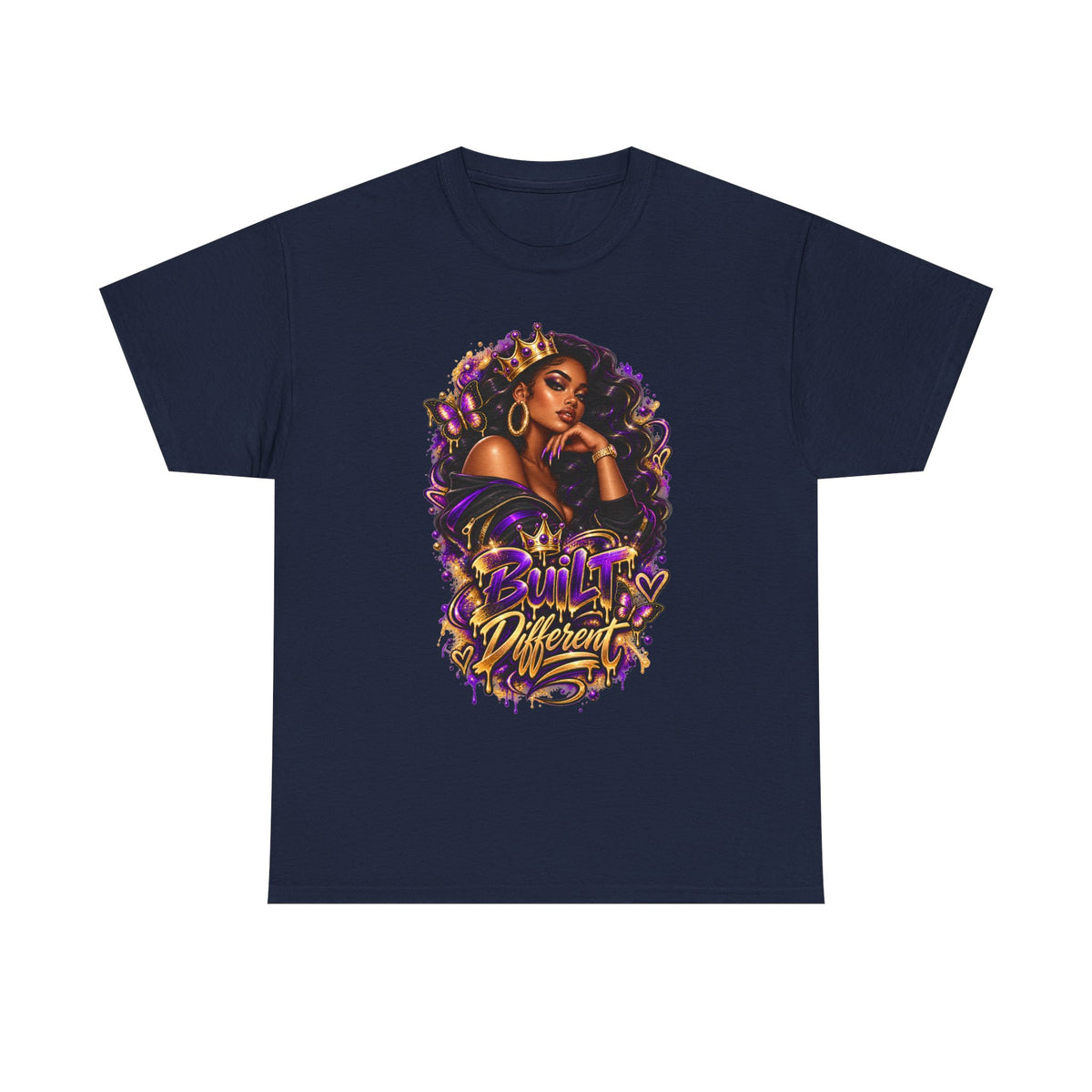 Built Different Tee — Empowering Black Queen Graphic T-Shirt