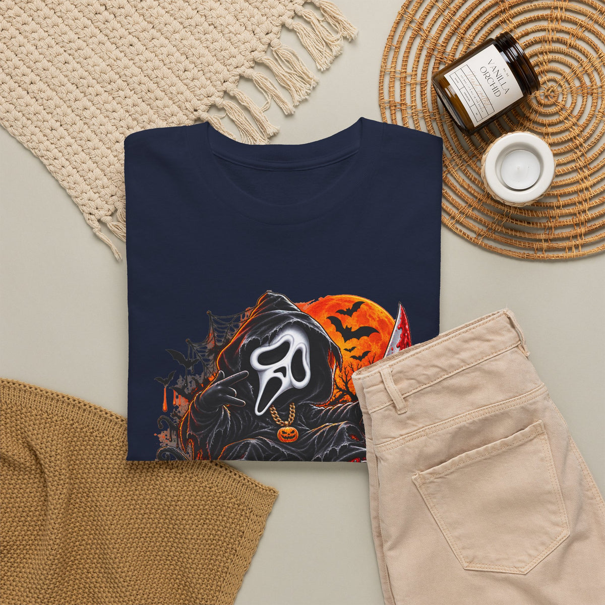 Halloween Ghostface Pumpkin Horror T-Shirt