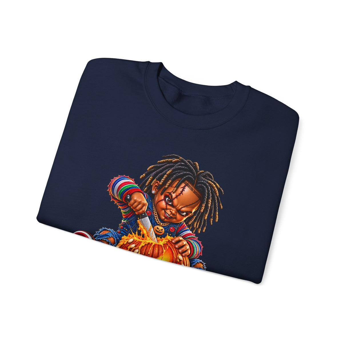 Halloween Dreadlocks Pumpkin Crewneck Sweatshirt