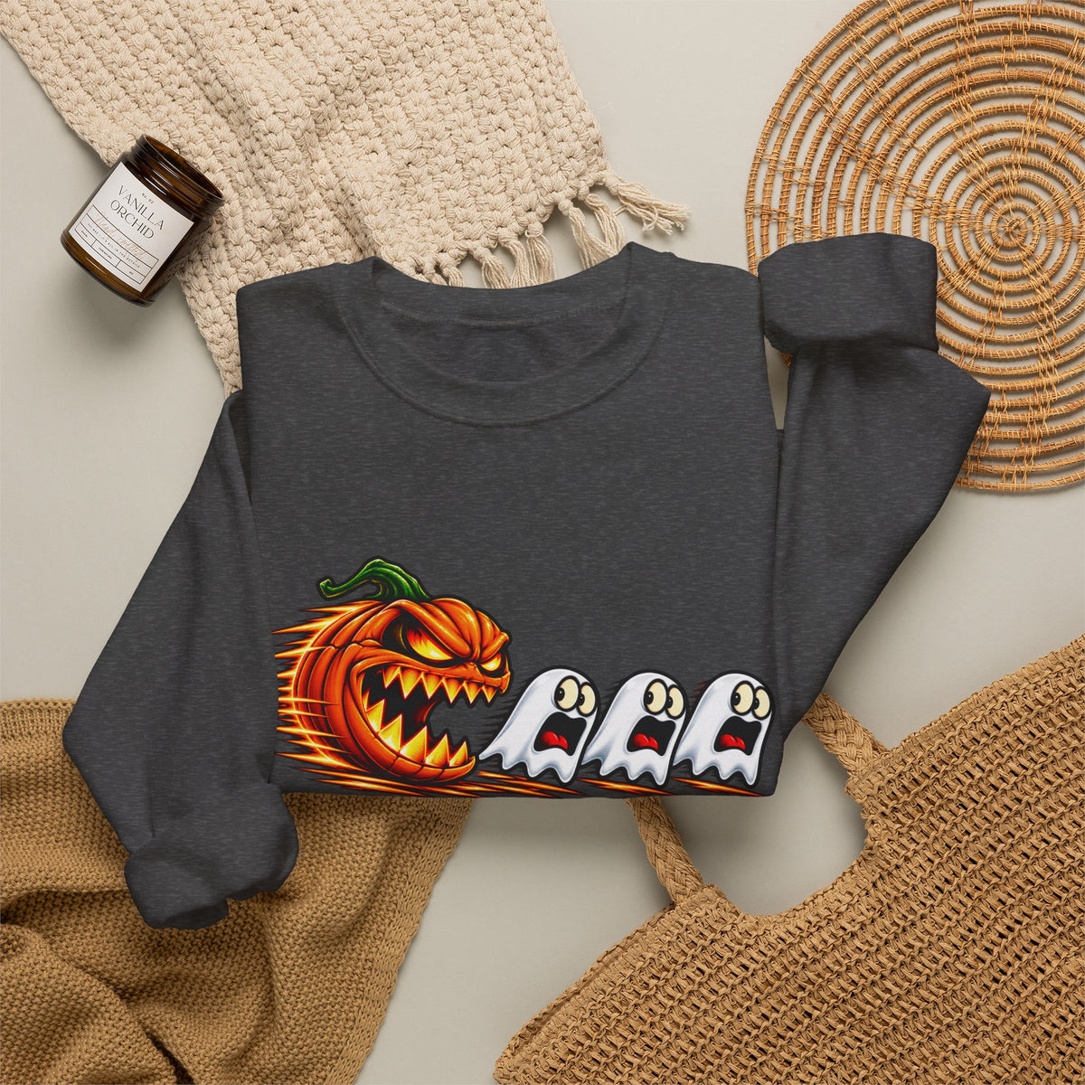 Halloween Pumpkin Chase Crewneck Sweatshirt