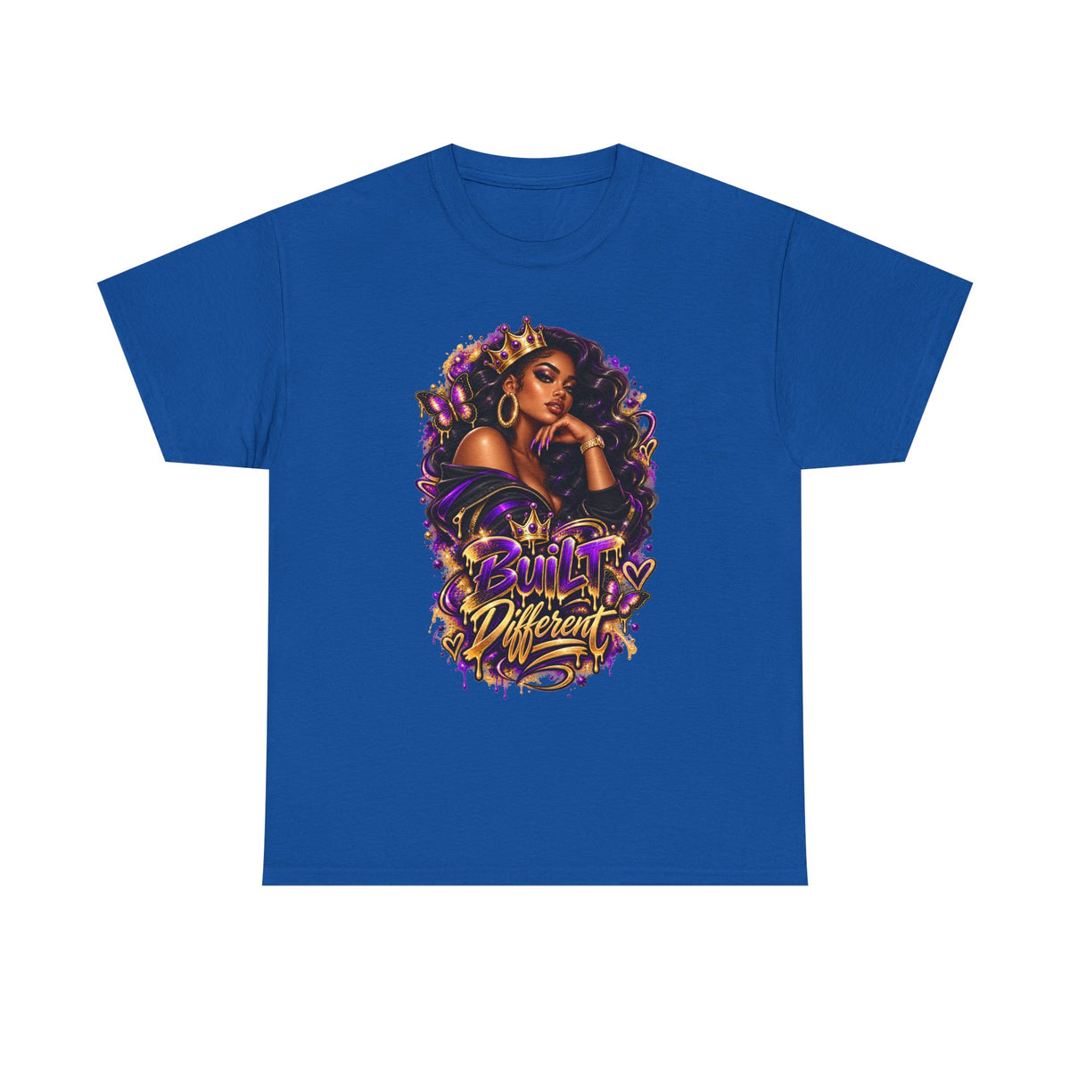 Built Different Tee — Empowering Black Queen Graphic T-Shirt