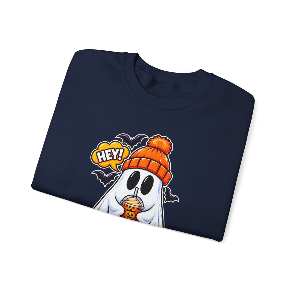Hey Boo Ghost Halloween Crewneck Sweatshirt