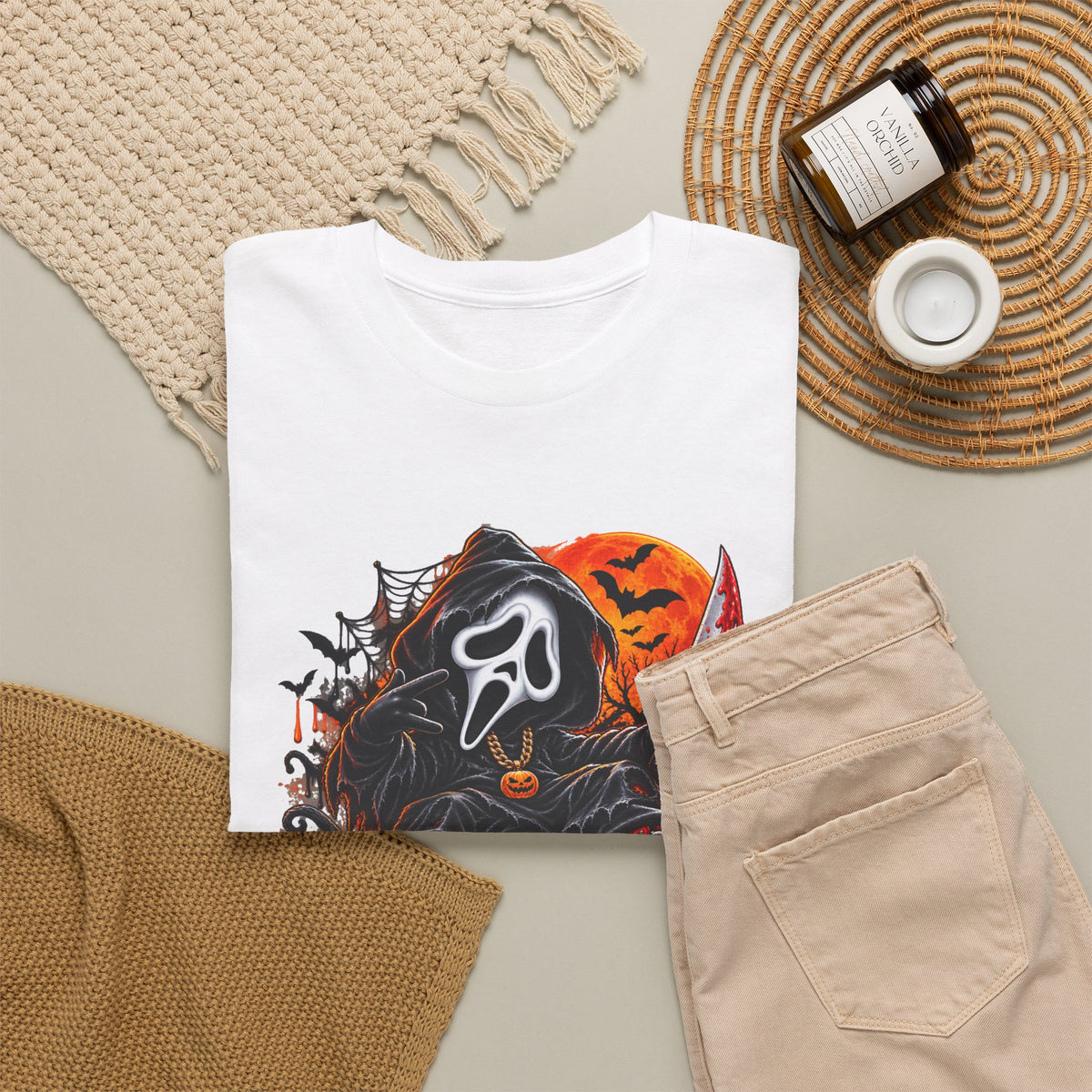 Halloween Ghostface Pumpkin Horror T-Shirt