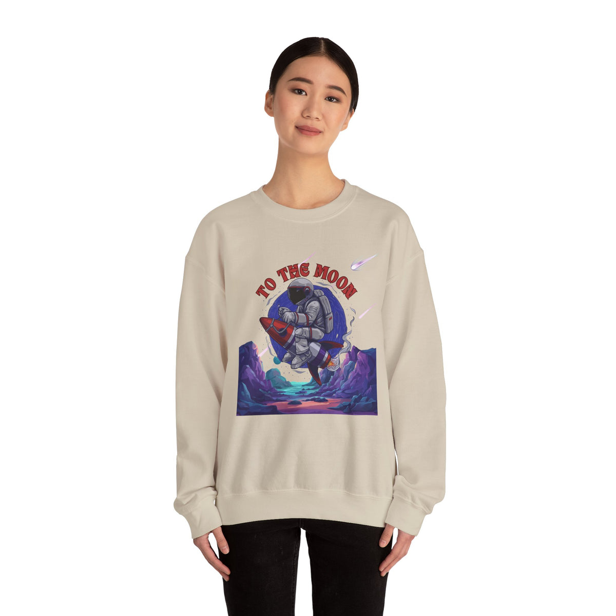 To The Moon Unisex Crewneck Sweatshirt - Space Adventure Design