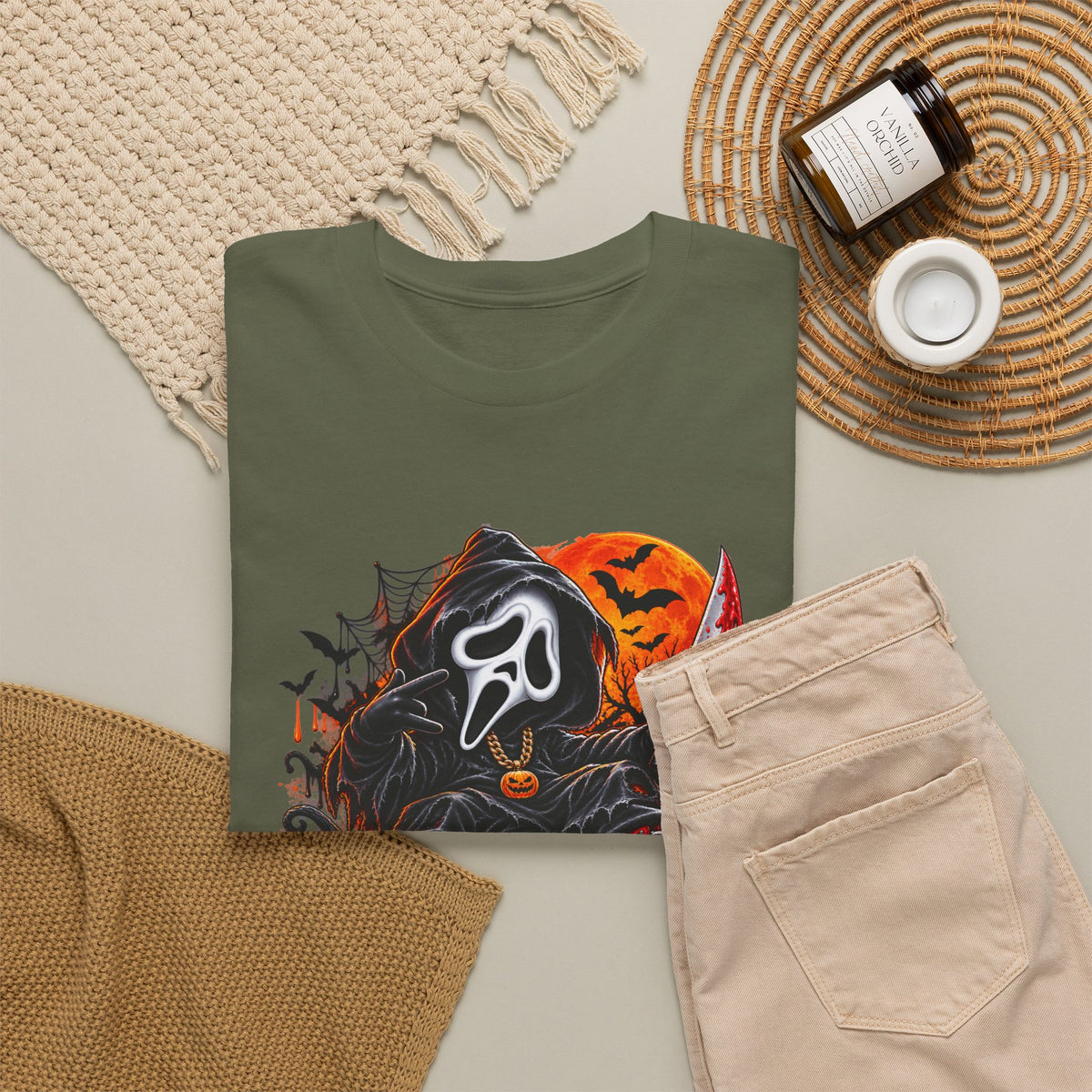 Halloween Ghostface Pumpkin Horror T-Shirt