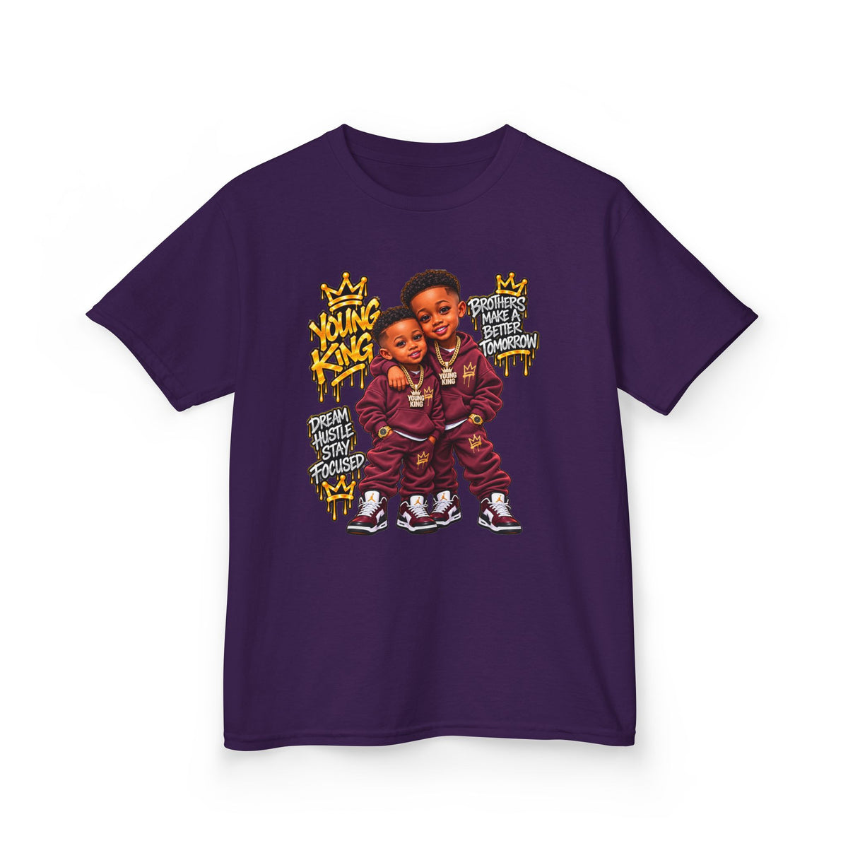Kids Tee — 'Young Kings' Cartoon Sibling Streetwear Graphic Shirt