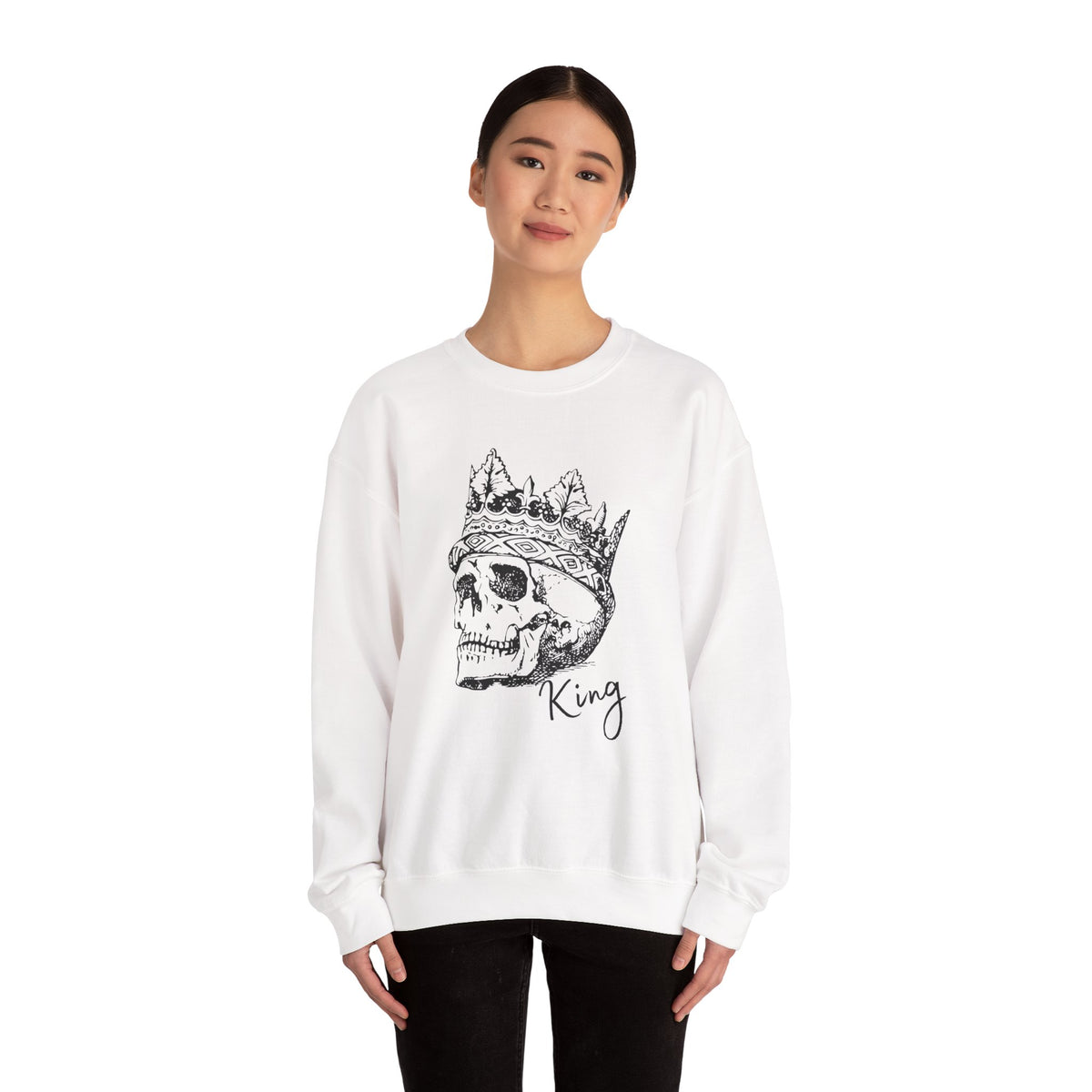 Crowned Skull Crewneck Sweatshirt - Unisex Heavy Blend™