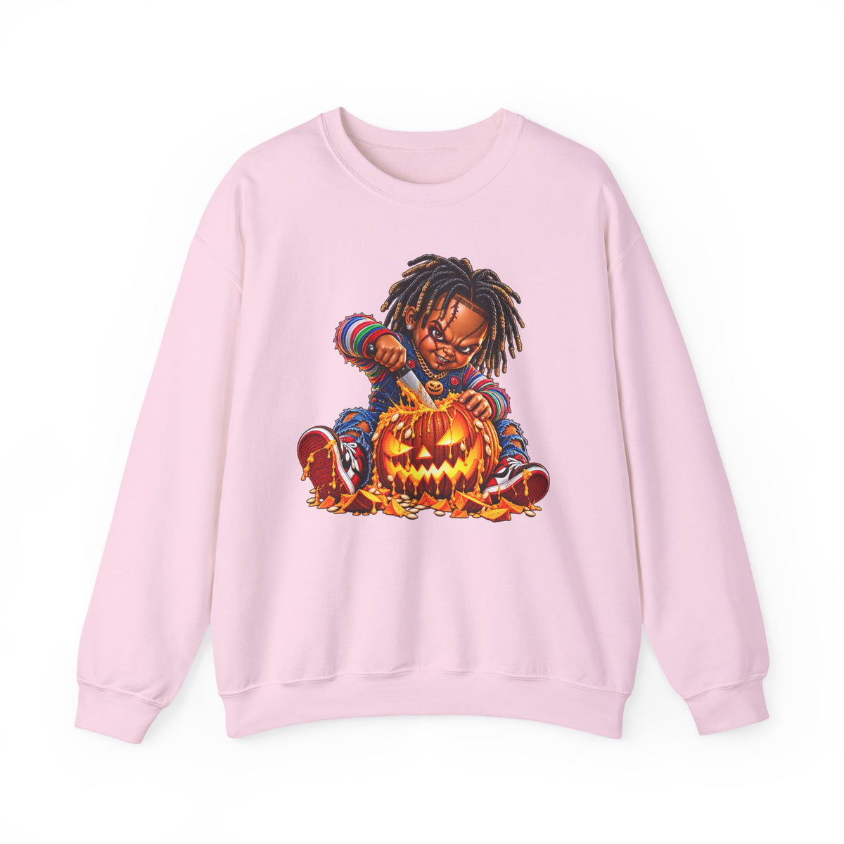 Halloween Dreadlocks Pumpkin Crewneck Sweatshirt