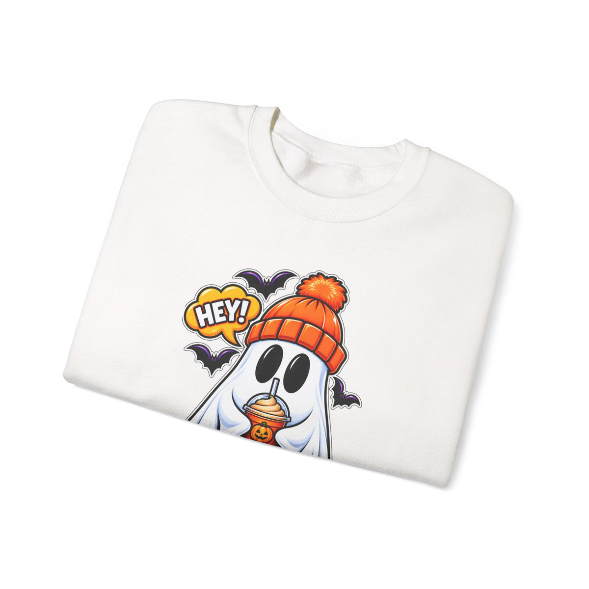 Hey Boo Ghost Halloween Crewneck Sweatshirt