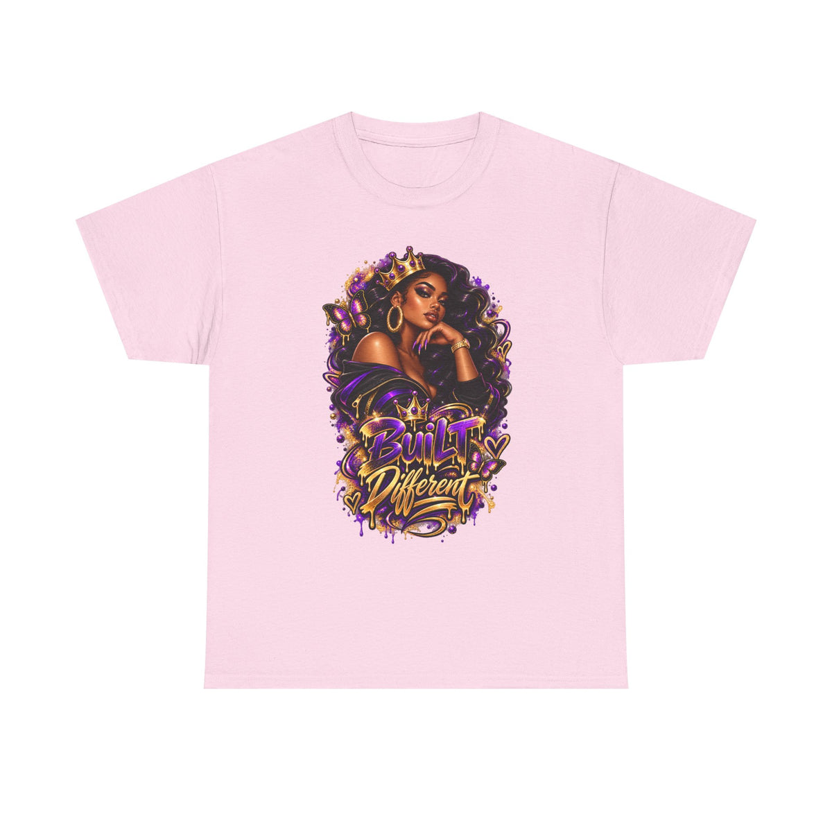 Built Different Tee — Empowering Black Queen Graphic T-Shirt
