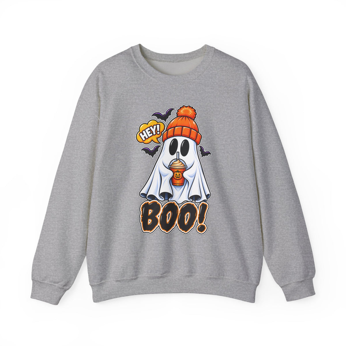 Hey Boo Ghost Halloween Crewneck Sweatshirt
