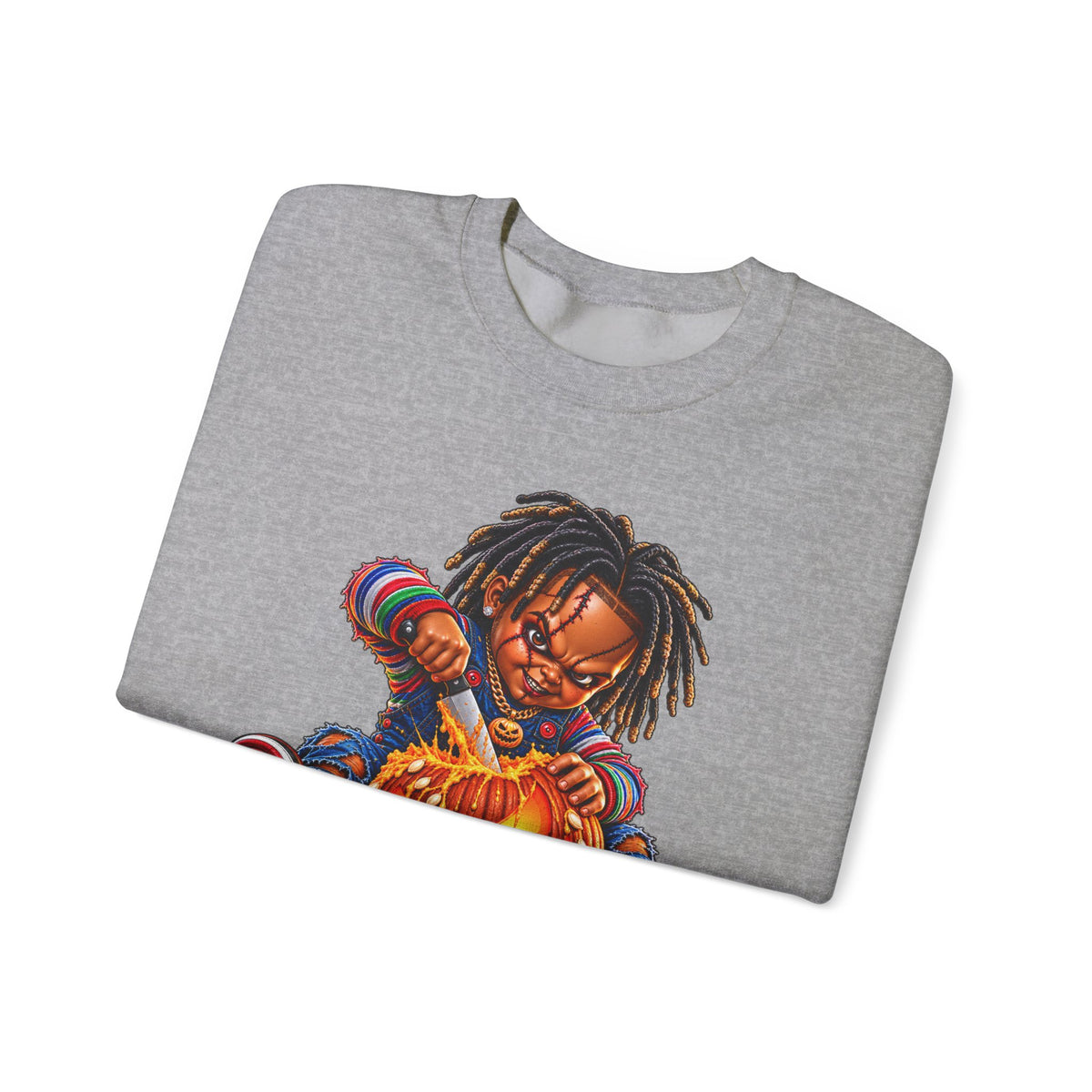 Halloween Dreadlocks Pumpkin Crewneck Sweatshirt