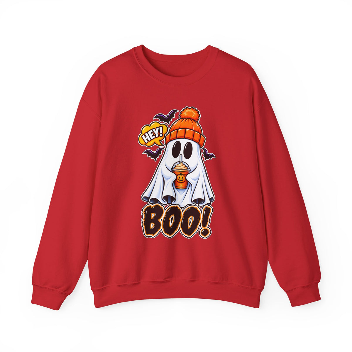 Hey Boo Ghost Halloween Crewneck Sweatshirt