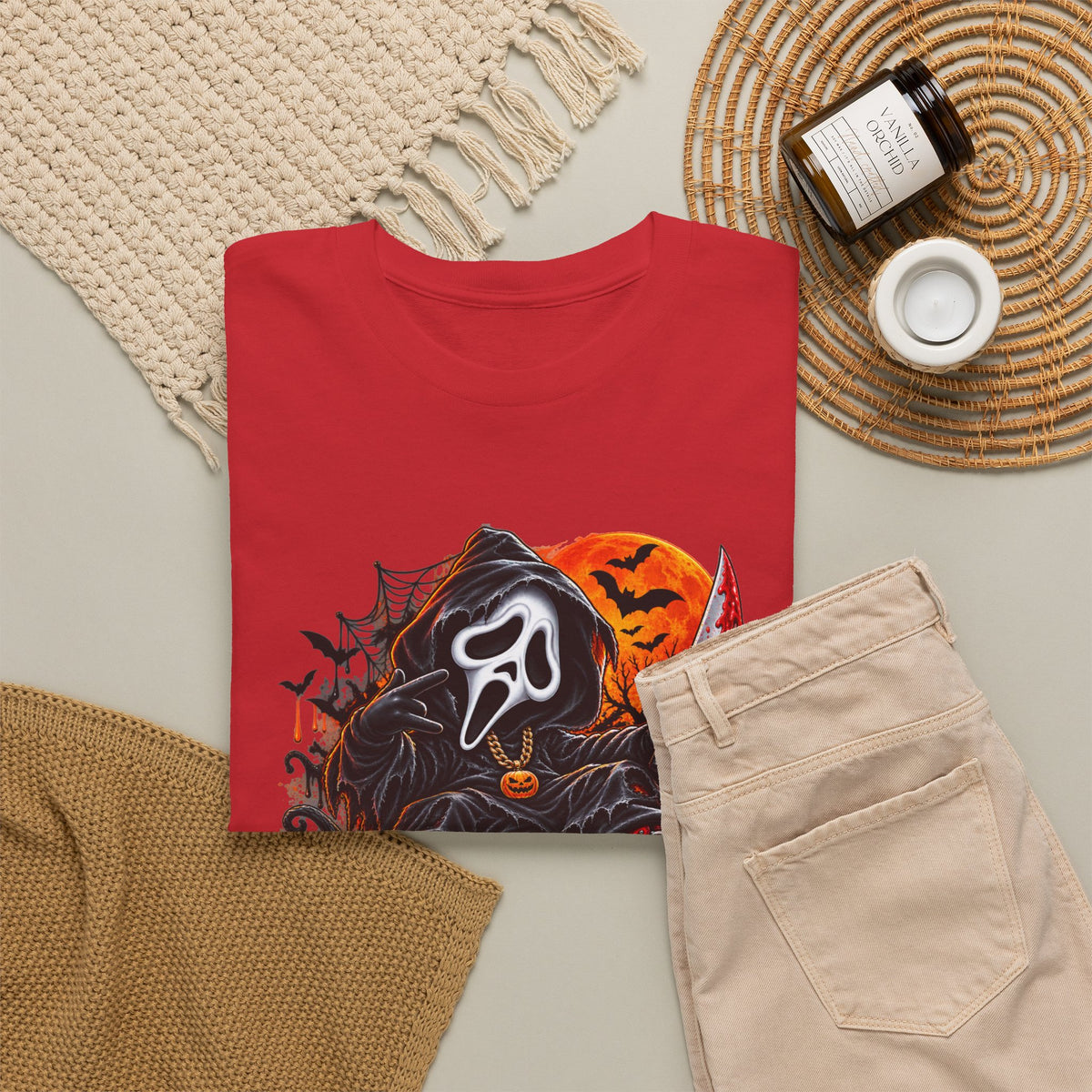 Halloween Ghostface Pumpkin Horror T-Shirt