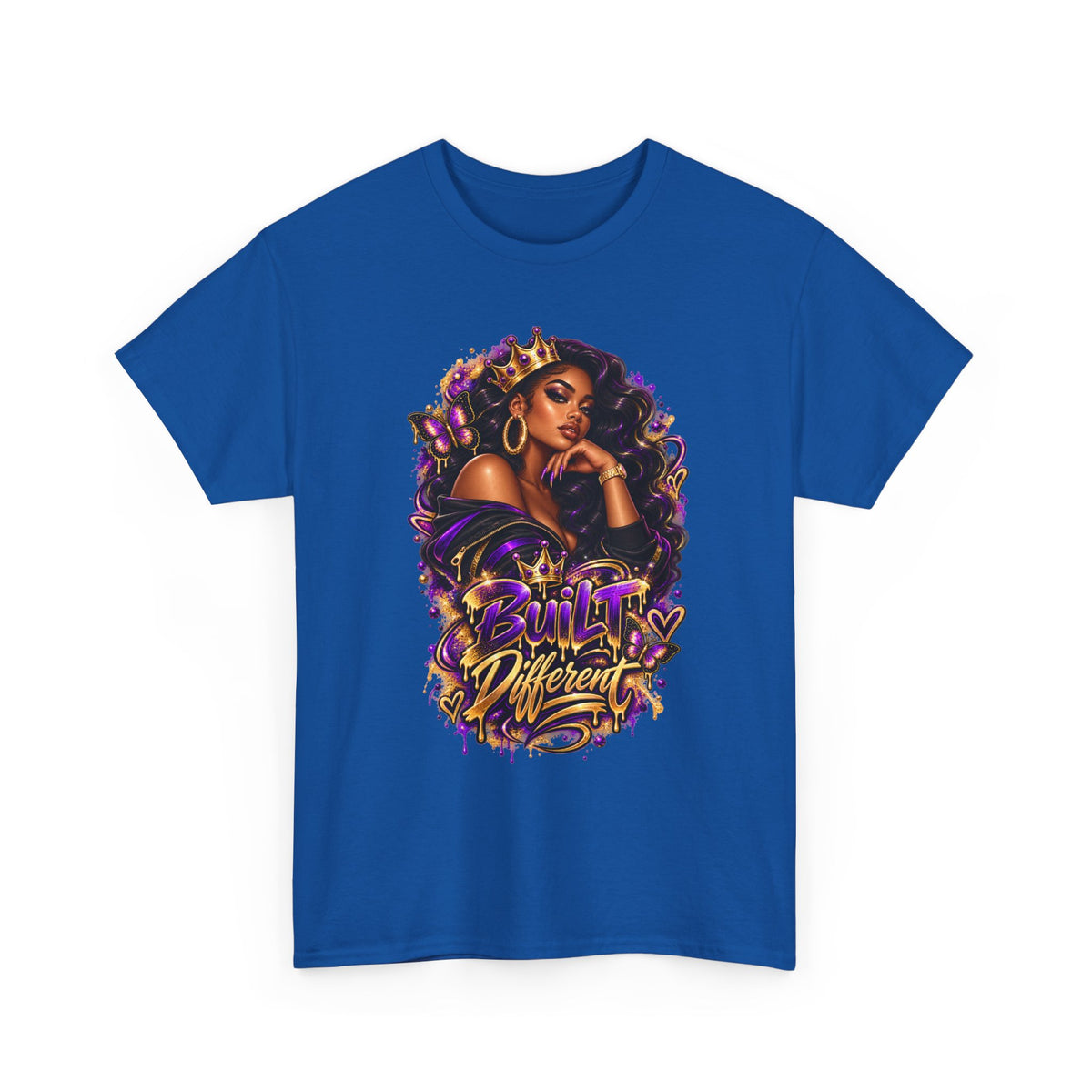 Built Different Tee — Empowering Black Queen Graphic T-Shirt