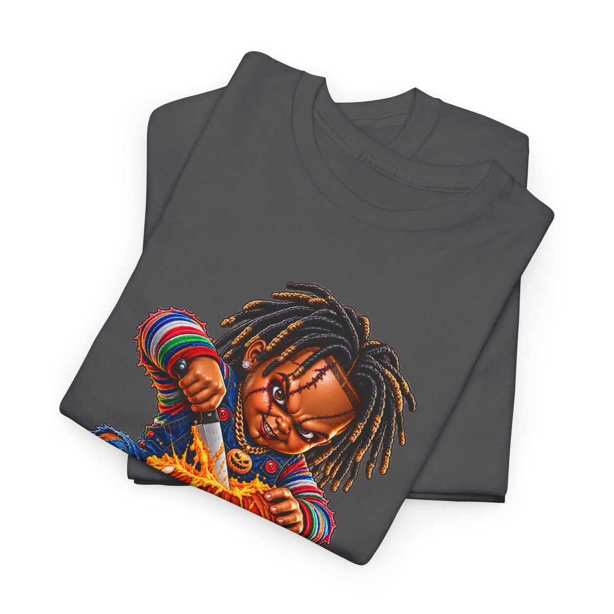 Halloween Pumpkin Carving Dreadlocks Skeleton T-Shirt