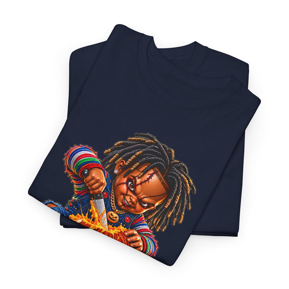 Halloween Pumpkin Carving Dreadlocks Skeleton T-Shirt