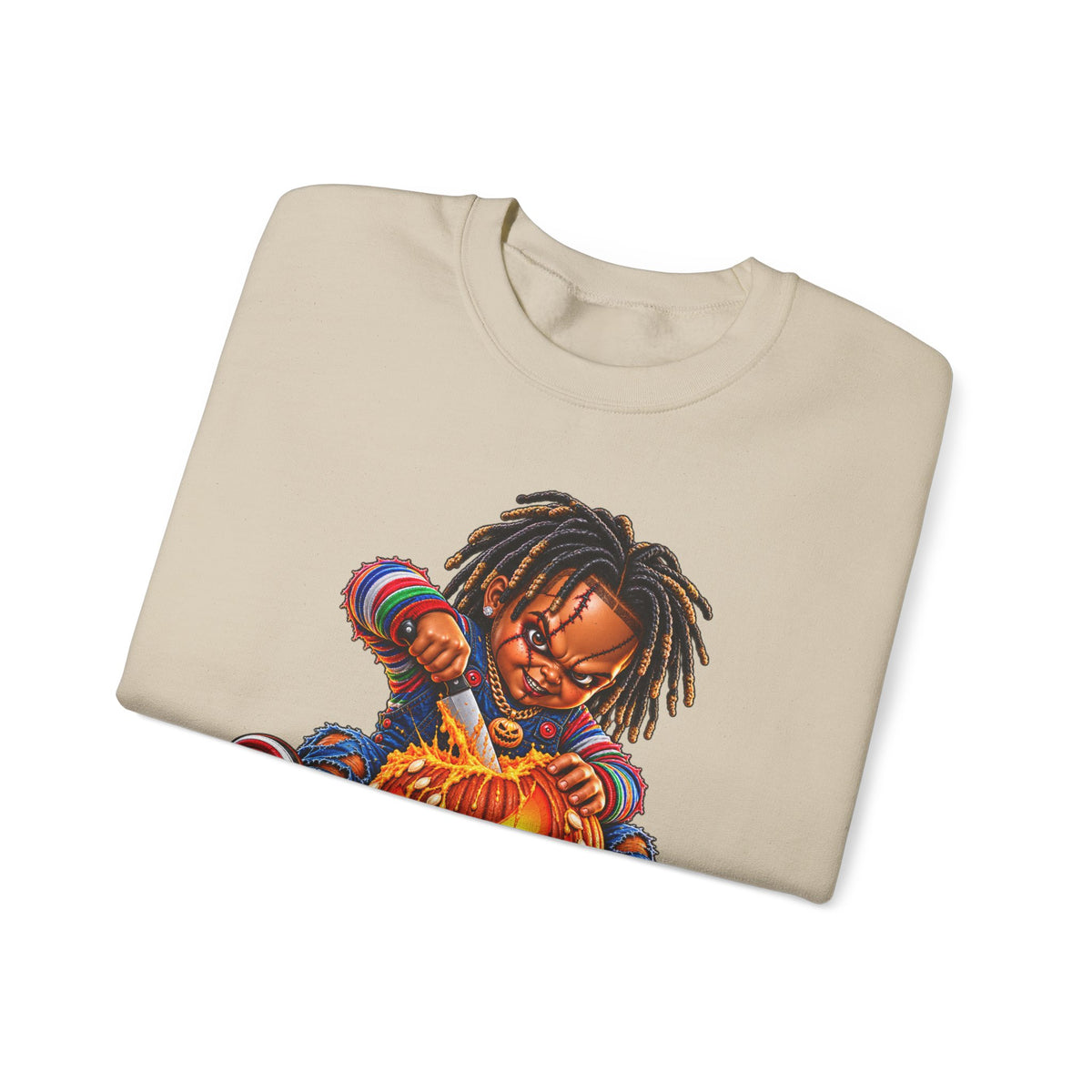 Halloween Dreadlocks Pumpkin Crewneck Sweatshirt