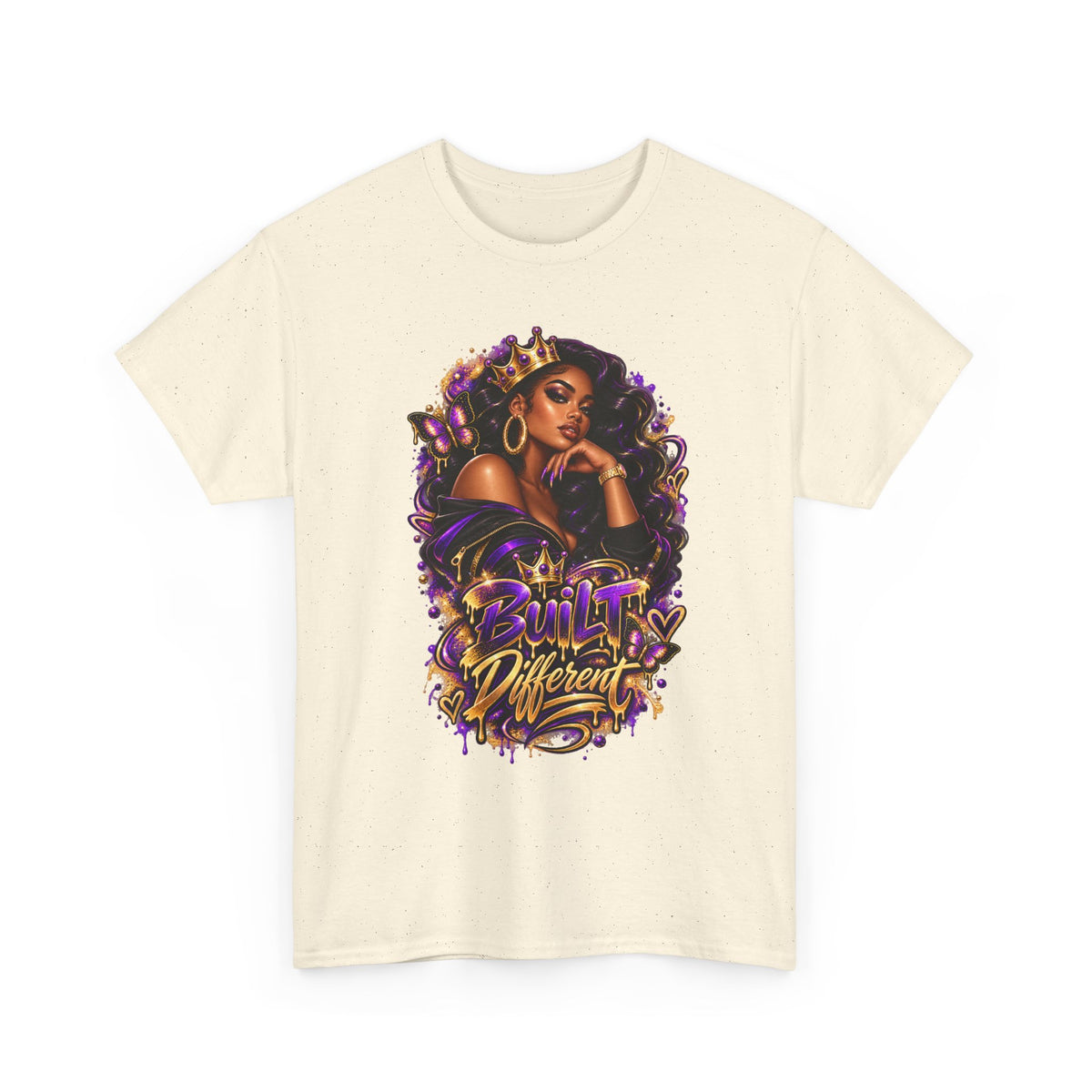 Built Different Tee — Empowering Black Queen Graphic T-Shirt