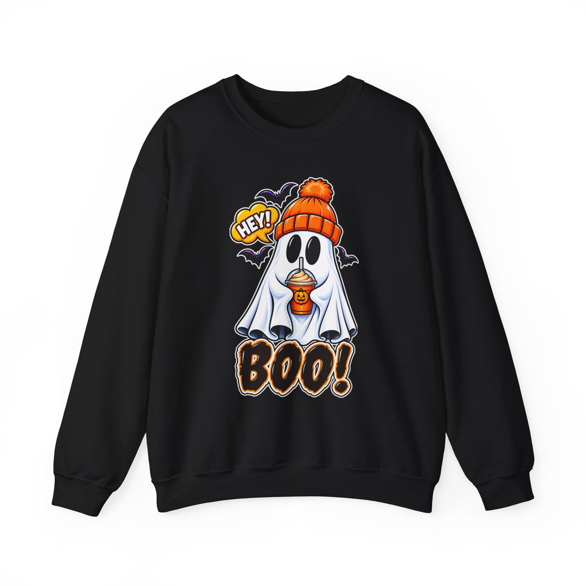 Hey Boo Ghost Halloween Crewneck Sweatshirt