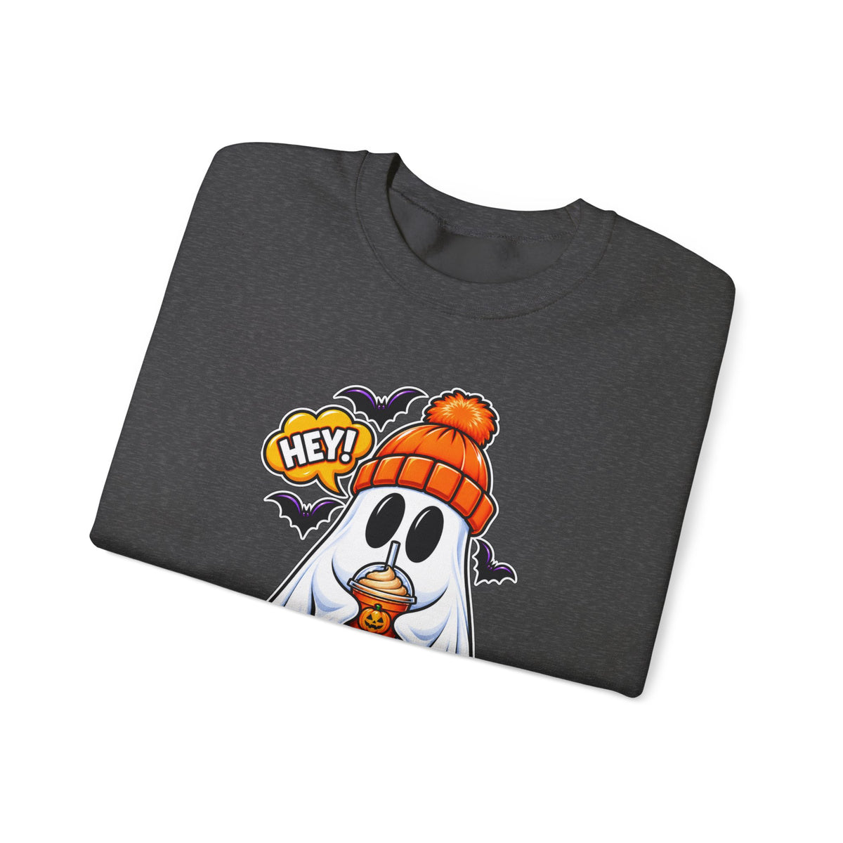 Hey Boo Ghost Halloween Crewneck Sweatshirt