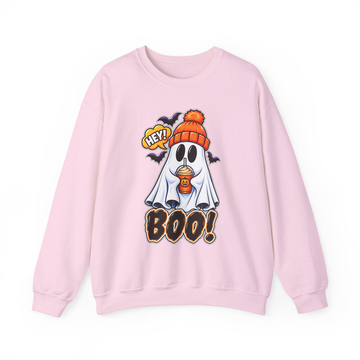 Hey Boo Ghost Halloween Crewneck Sweatshirt