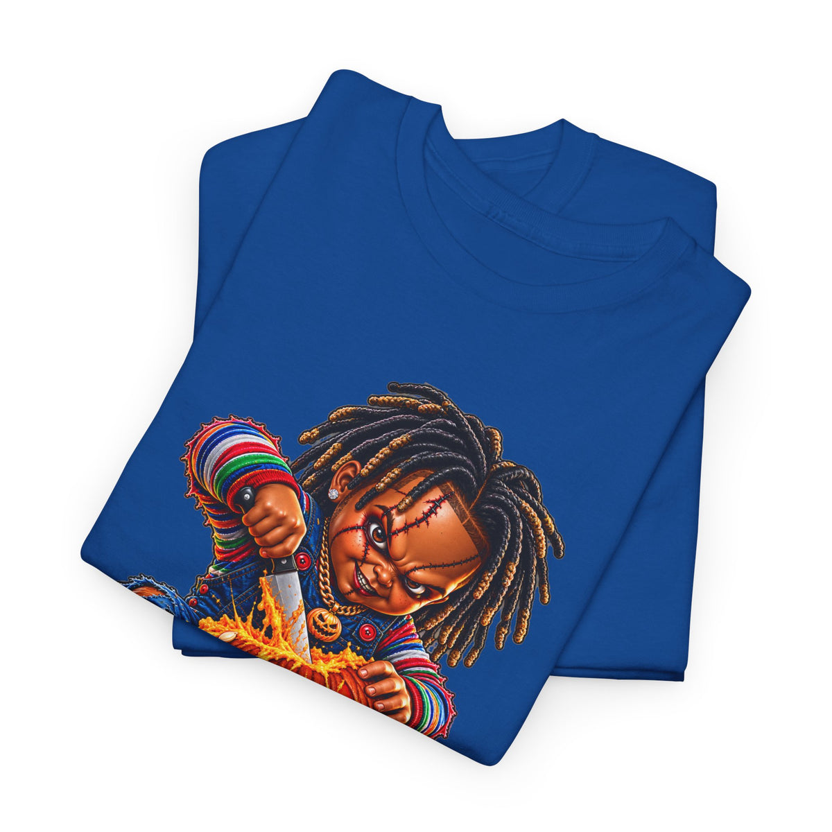 Halloween Pumpkin Carving Dreadlocks Skeleton T-Shirt