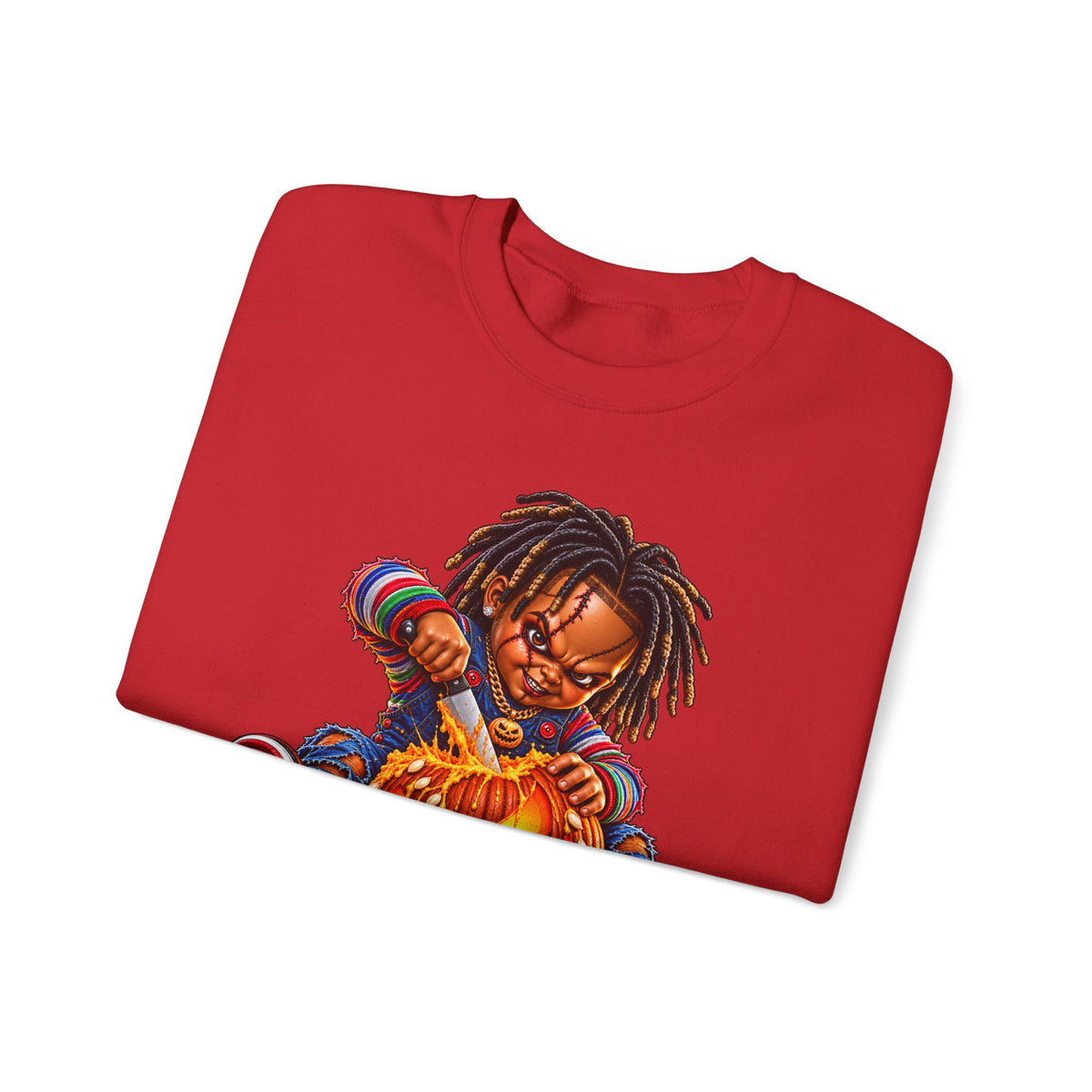 Halloween Dreadlocks Pumpkin Crewneck Sweatshirt