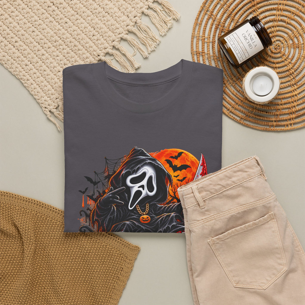 Halloween Ghostface Pumpkin Horror T-Shirt
