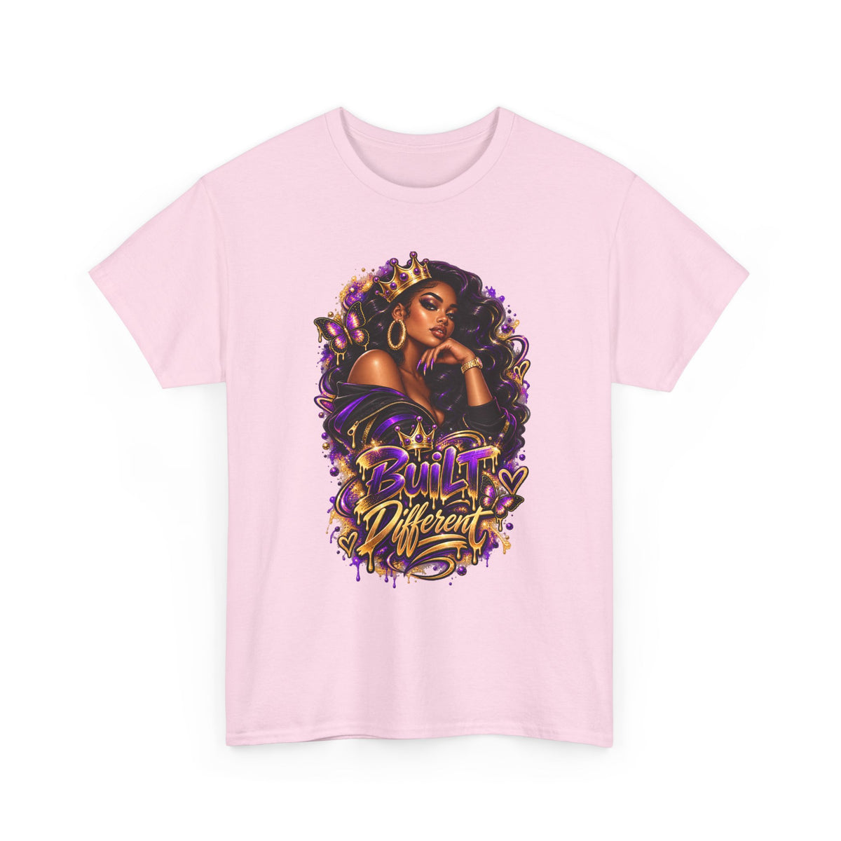 Built Different Tee — Empowering Black Queen Graphic T-Shirt