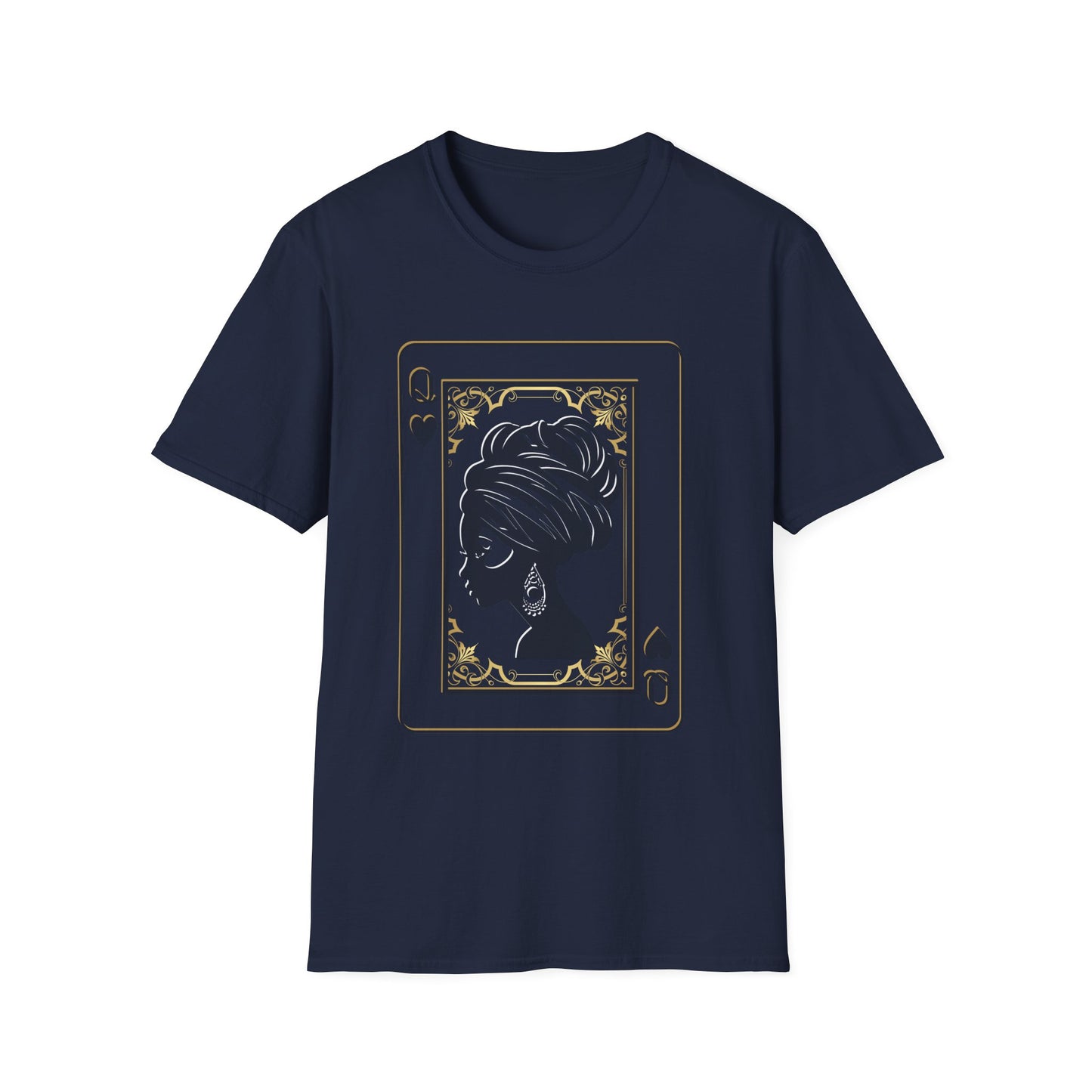 Queen of Spades Tee – African Queen Silhouette Playing Card T-Shirt