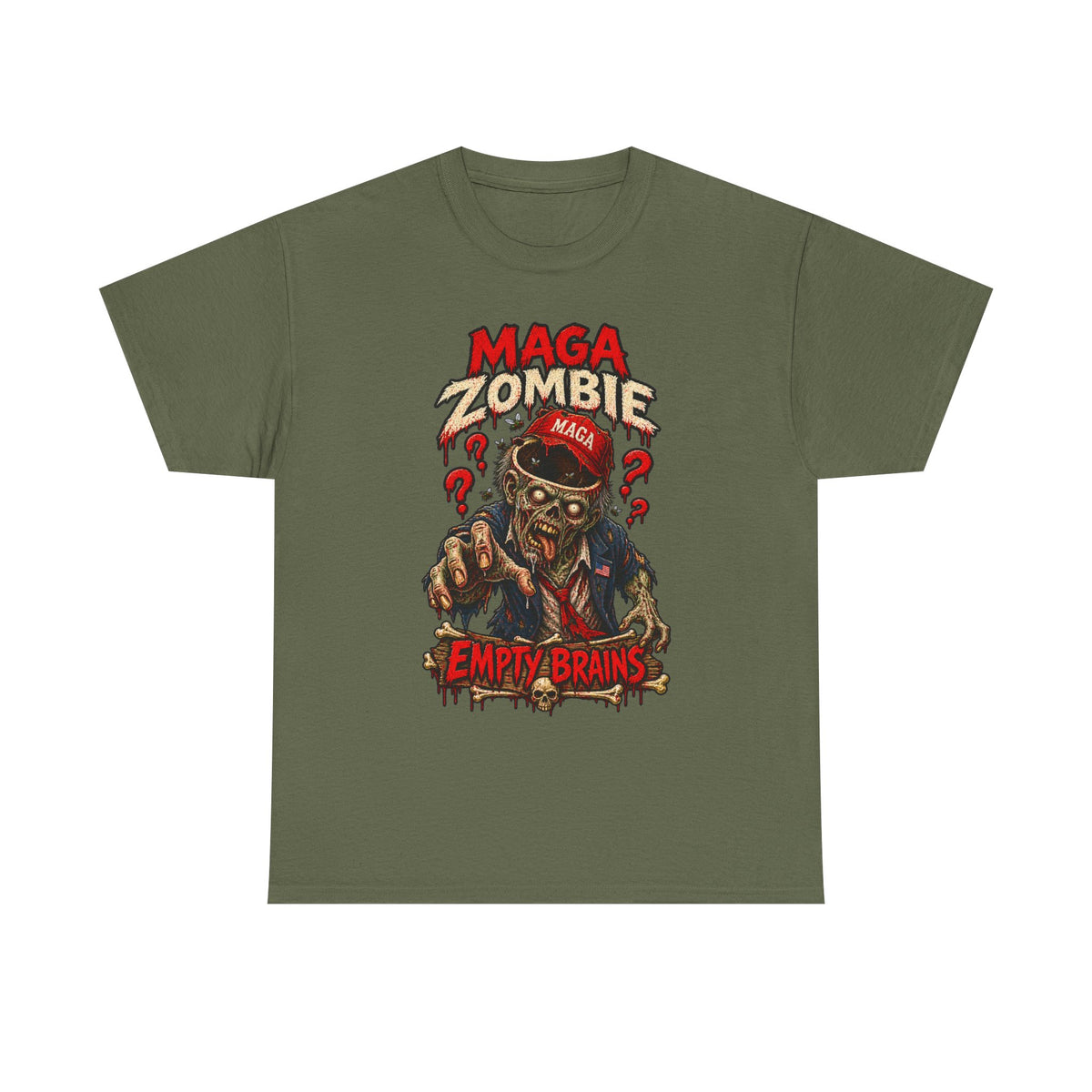 MAGA Zombie T‑Shirt - "Empty Brains" Political Satire Tee Halloween Tee