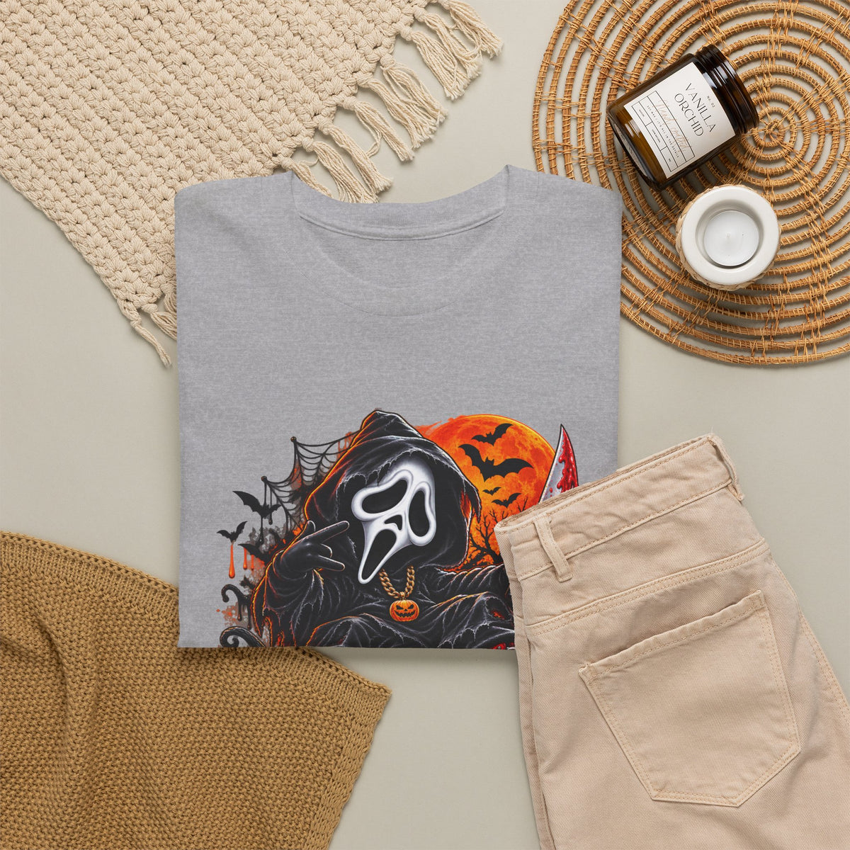 Halloween Ghostface Pumpkin Horror T-Shirt