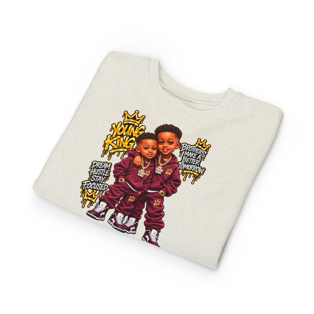 Toddler Sweatshirt - Young Kings Graphic Crewneck (Matching Sibling Outfit)