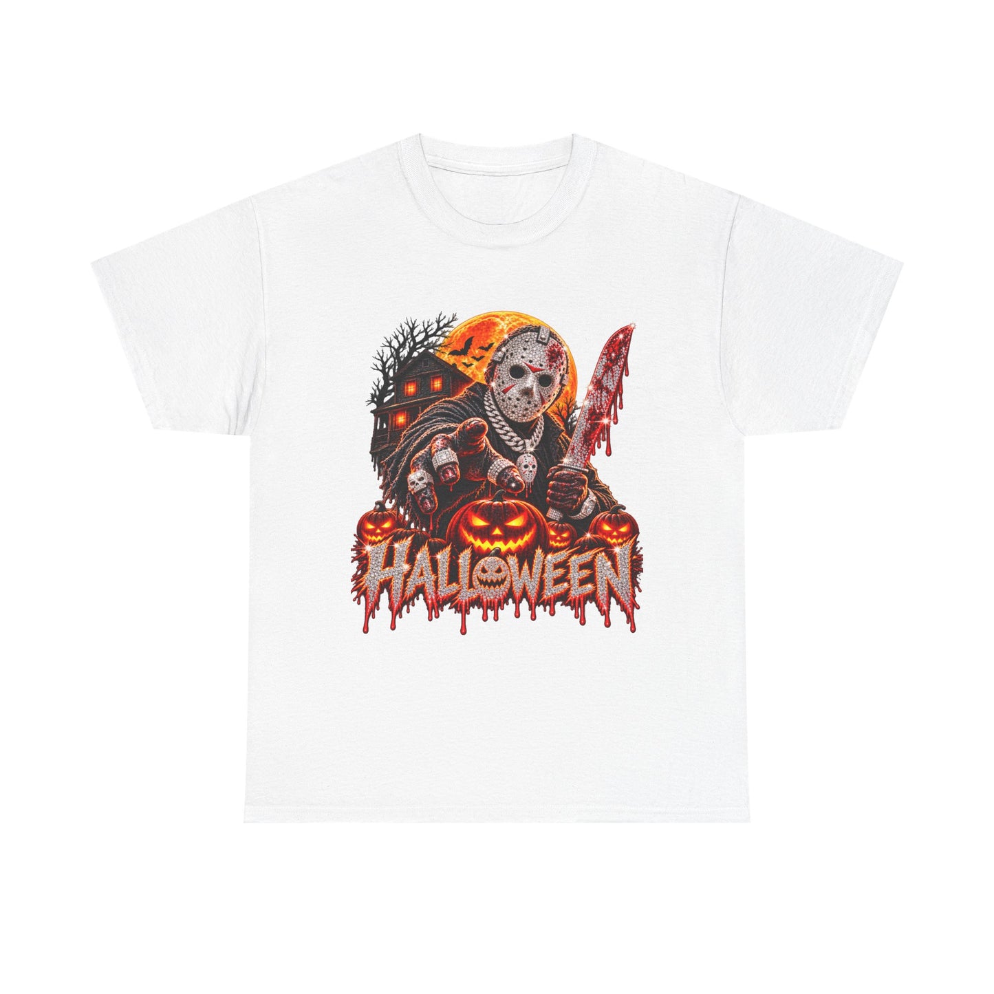 Masked Slasher Halloween Graphic Tee –