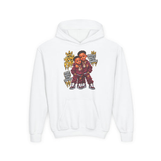 Kids' Hoodie - 'Young King & Queen' Matching Sibling Graphic Hoodie