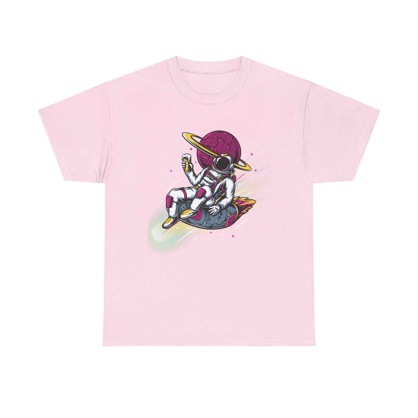 Cosmic Vibes Unisex Heavy Cotton Tee - Fun Astronaut Design