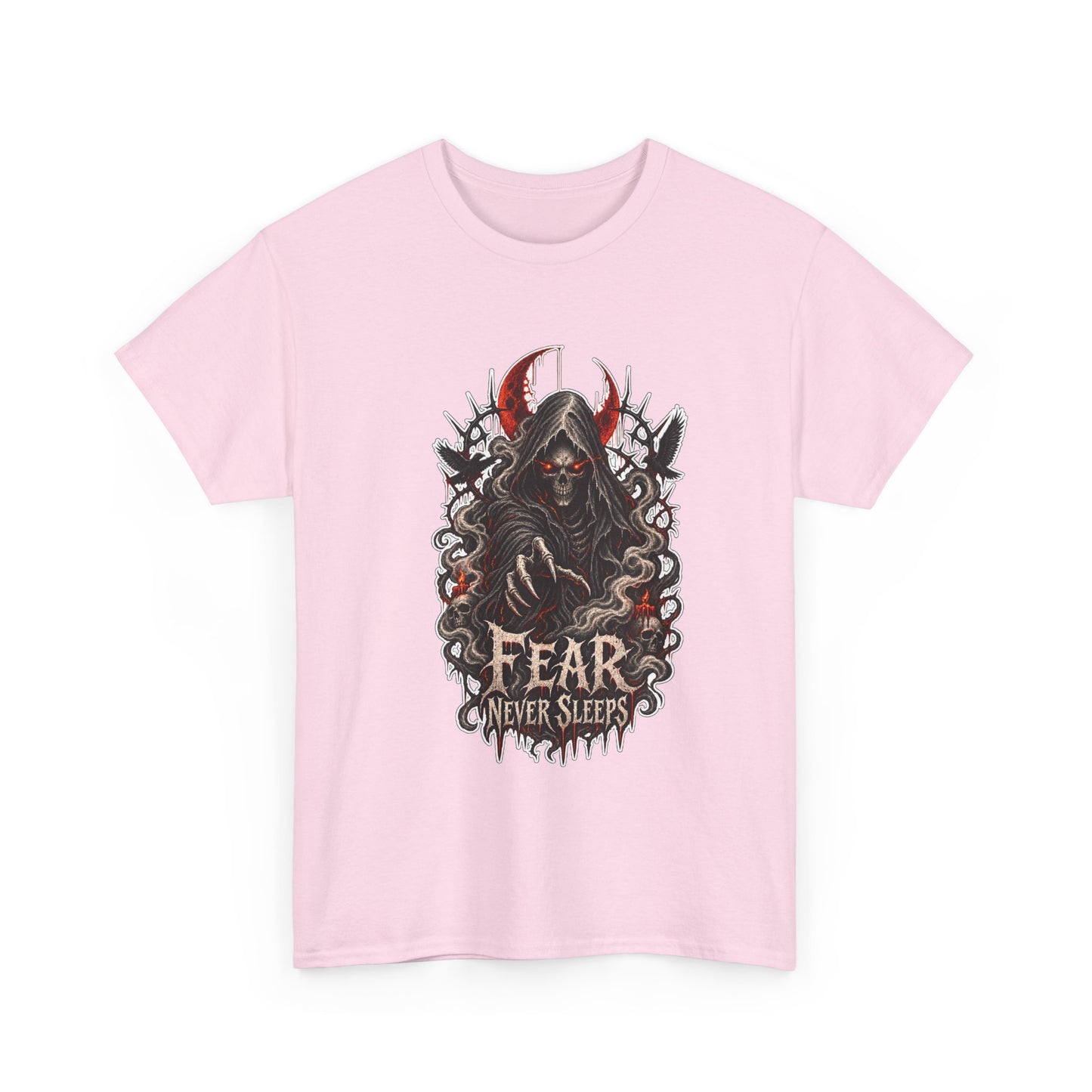 Fear Never Sleeps T-Shirt — Gothic Grim Reaper Graphic Tee