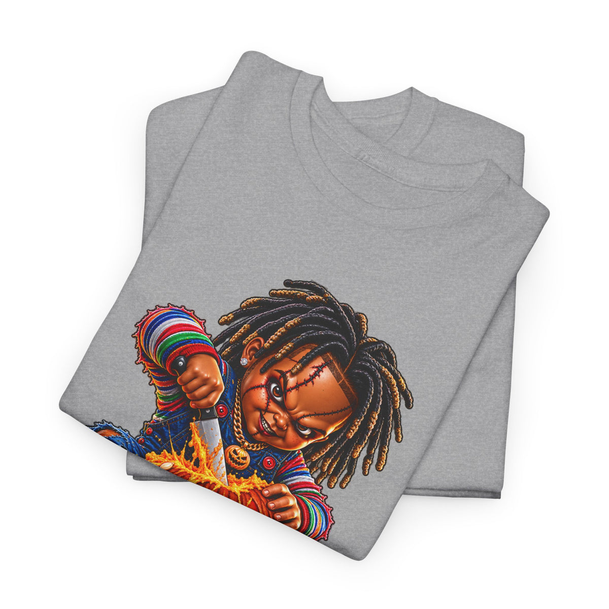 Halloween Pumpkin Carving Dreadlocks Skeleton T-Shirt