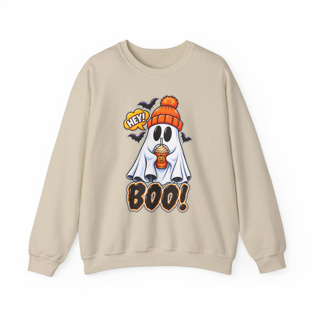 Hey Boo Ghost Halloween Crewneck Sweatshirt