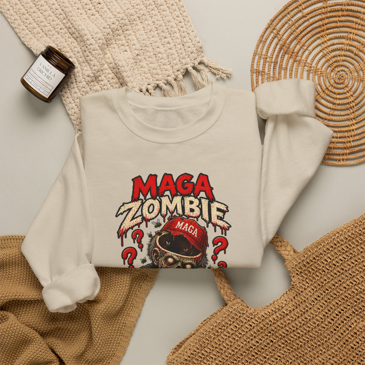 MAGA Zombie "Empty Brains" Crewneck Sweatshirt