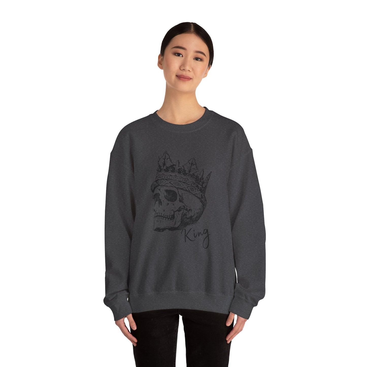 Crowned Skull Crewneck Sweatshirt - Unisex Heavy Blend™