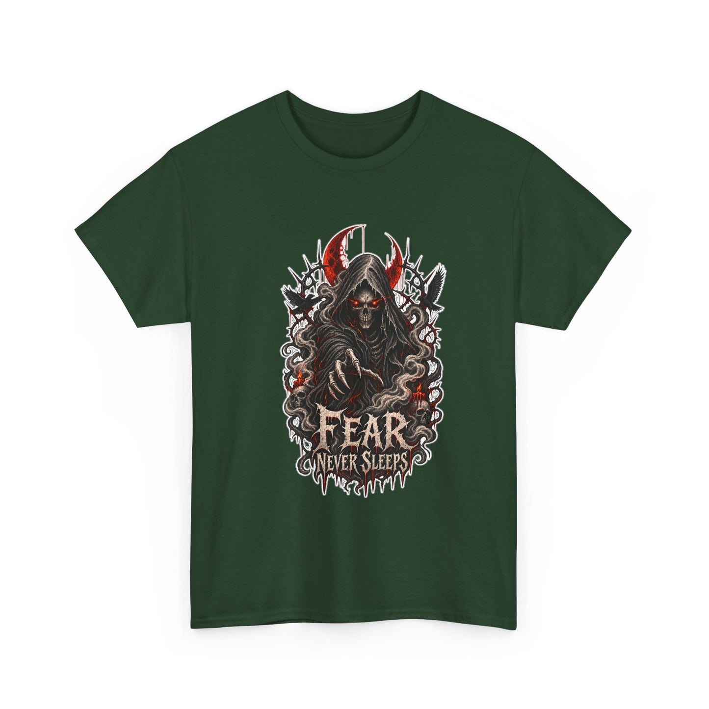Fear Never Sleeps T-Shirt — Gothic Grim Reaper Graphic Tee